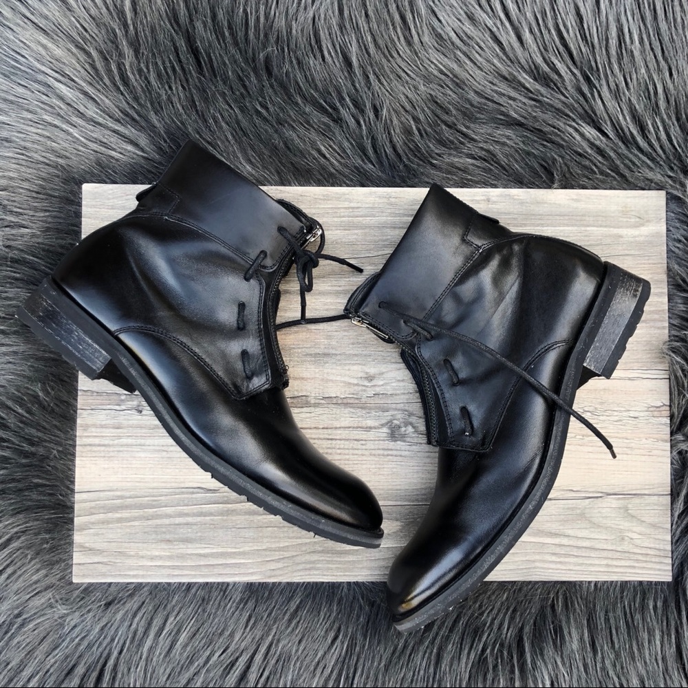 Joe’s black shoes